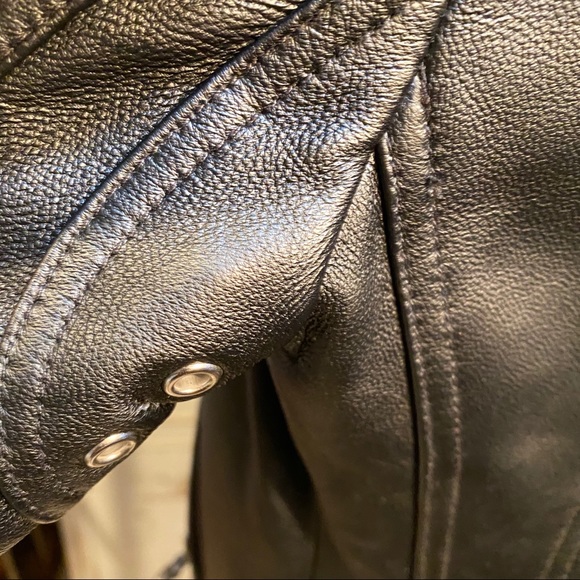 Black Lambskin Biker Jacket - Picture 4 of 10